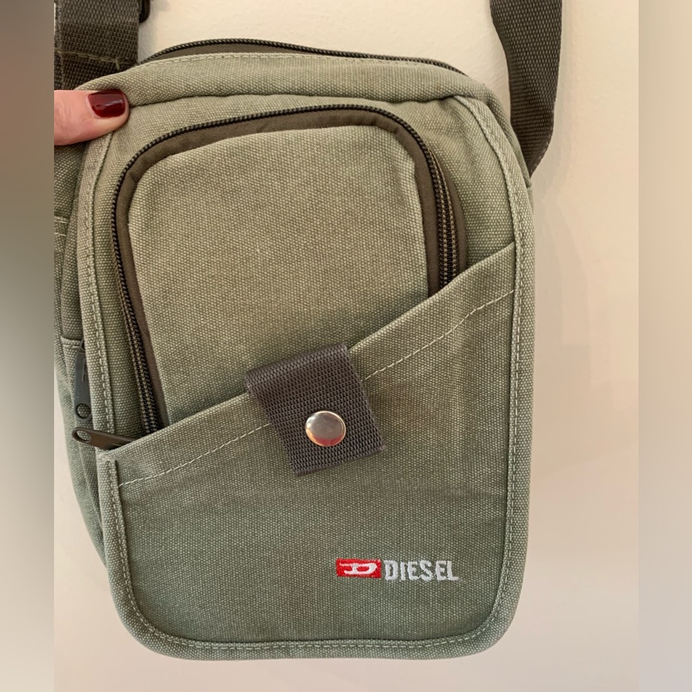 Diesel Olive Canvas Messenger Bag